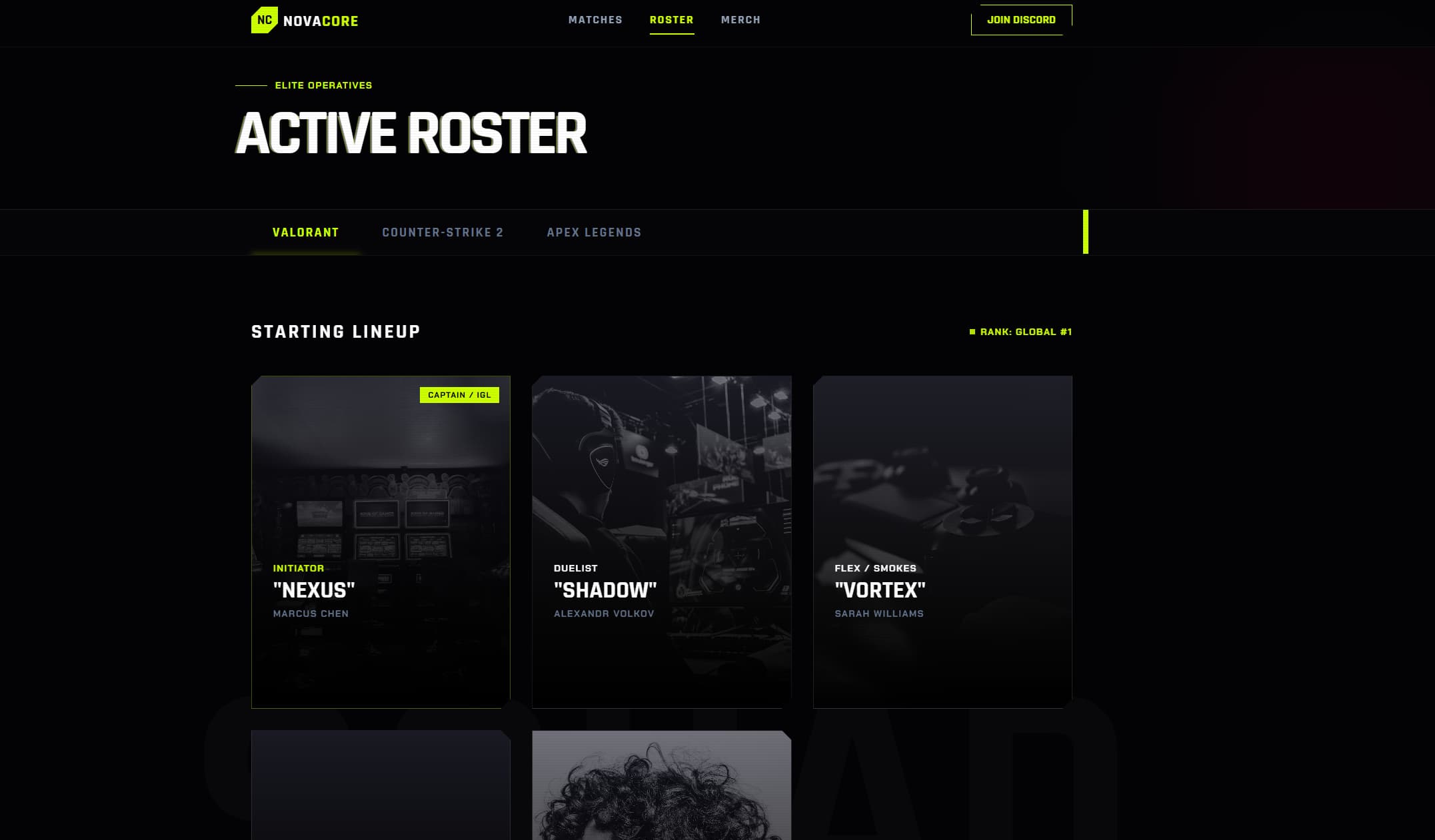 Competitive Ladder & Merchandise Showcase