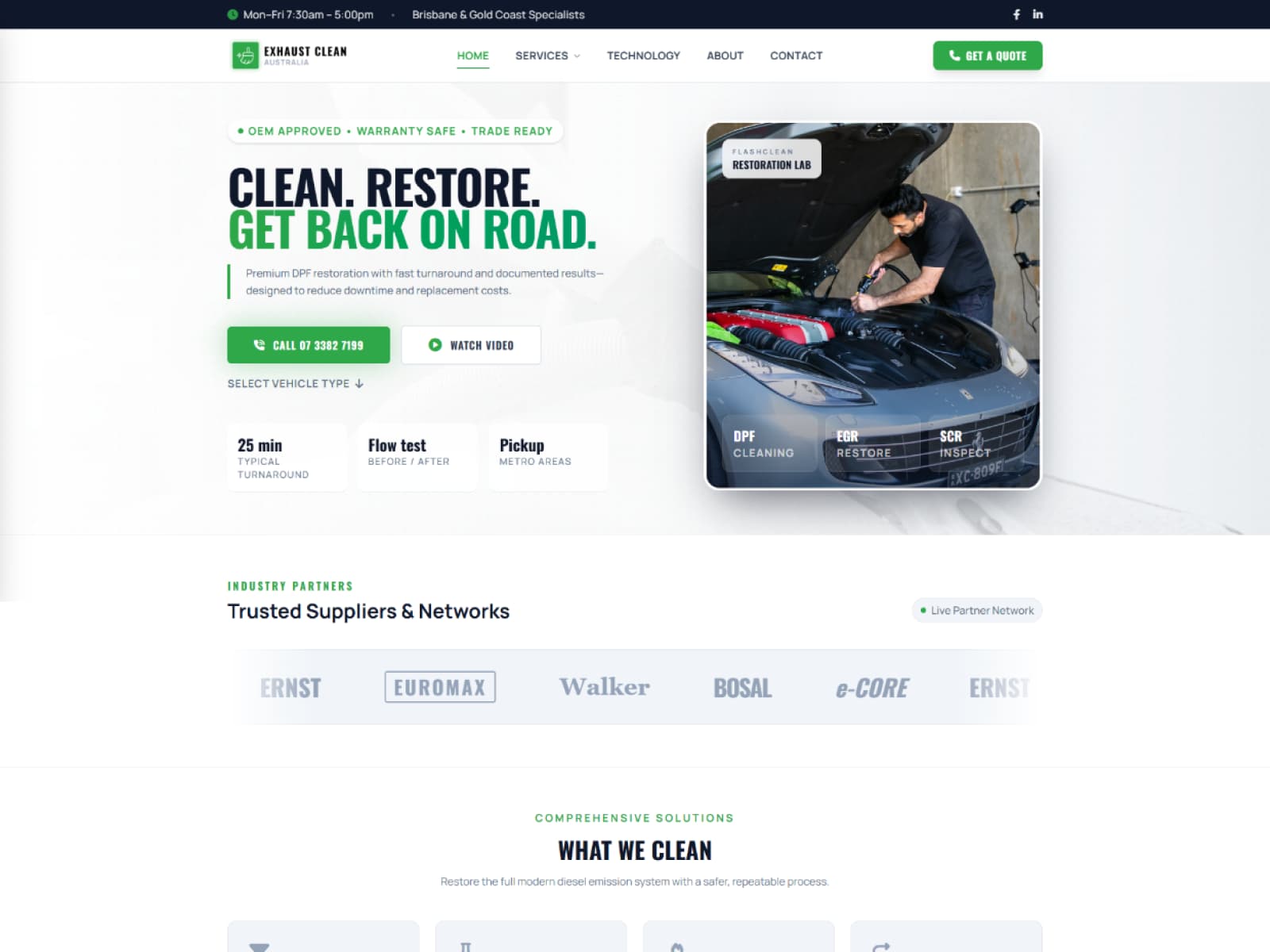 Automotive Restoration Command Portal & Hero View